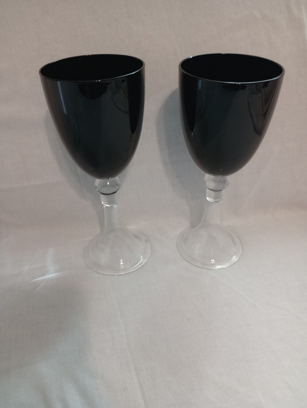 Pier 1 Dante Black Gothic Art Deco Water/Wine Goblets-Set Of 2